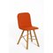 Orange Fabric Natural Oak Legs Tria Simple Chair Upholstered by Colé Italia 2