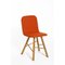 Orange Fabric Natural Oak Legs Tria Simple Chair Upholstered by Colé Italia, Image 2