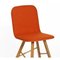 Orange Fabric Natural Oak Legs Tria Simple Chair Upholstered by Colé Italia 4
