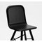 Black Leather Tria Simple Chair Upholstered by Colé Italia, Set of 4, Image 4