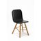 Black Leather Tria Simple Chair Upholstered by Colé Italia, Set of 4 6