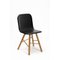 Black Leather Tria Simple Chair Upholstered by Colé Italia, Set of 4, Image 6