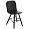 Black Leather and Oak Legs Tria Simple Chair Upholstered by Colé Italia 1