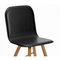 Black Leather and Oak Legs Tria Simple Chair Upholstered by Colé Italia 5
