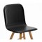 Black Leather and Oak Legs Tria Simple Chair Upholstered by Colé Italia, Image 5