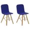 Upholstered in Blue Felter Oak Tria Simple Chair by Colé Italia, Set of 2 1