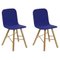 Upholstered in Blue Felter Oak Tria Simple Chair by Colé Italia, Set of 2, Image 1
