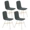Anthrazite Tria Gold Upholstered Dining Chair by Colé Italia, Set of 4 1