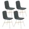 Chaises de Salle à Manger Tria en Or Anthracite par Colé Italia, Set de 4 1