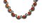 Collar de plata y oro con pequeñas perlas, flores de coral rojo, esmeraldas y diamantes, Imagen 2