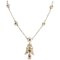 Gold Halskette im Bourbon Stil mit Rubin und Perle 1