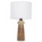 Tall Mid-Century Modern Danish Table Lamp in Beige Ceramic from Soholm 1