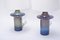 Tall Mid-Century Modern Danish Blue Table Lamps from Soholm, Set of 2 5