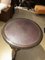 Round Cast Iron Structure Coffee Table With Golden Medallions, Wooden Top & Leather 5