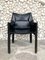 CAB 414 Sessel aus schwarzem Leder von Mario Bellini für Cassina, 1980er 2