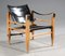 Safari Chair by Aage Bruun & Son in Black Leather, 1960s 1