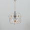 Lámpara de araña italiana era espacial de cristal de Murano cromado de Mazzega, años 70, Imagen 1