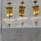 Lámpara de techo de cristal de Murano y latón, años 60, Imagen 2