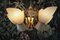 Glass and Brass Ceiling Lamp, 1950s 13