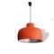 Grande Lampe à Suspension Mid-Century Moderne en Métal Orange, 1960s 2