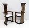 Art Deco Stühle aus Nussholz mit hoher Rückenlehne, 2er Set 1
