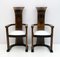 Art Deco Walnut Chairs with High Backrest, Set of 2 2