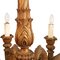 Lampadario grande barocco fiorentino in legno di noce intagliato a mano, Immagine 4