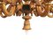 Lampadario grande barocco fiorentino in legno di noce intagliato a mano, Immagine 5