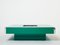 Green Lacquer and Chrome Square Bar Coffee Table in the Style of Mario Sabot, 1970s 3