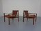 Rosewood & Leather Sirocco Safari Chairs by Arne Norell, 1960s, Set of 2 3