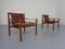 Rosewood & Leather Sirocco Safari Chairs by Arne Norell, 1960s, Set of 2 1