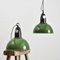 Soviet Industrial Pendant Light in Green 3