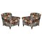 Mulberry Silk Velvet Sporting Life Scroll Arm Armchairs from George Smith, Set of 2 1