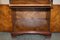 Burr Elm with Green Leather Top Side Cupboard for Hiding Printer Part of Suite, Image 14
