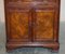 Burr Elm with Green Leather Top Side Cupboard for Hiding Printer Part of Suite, Image 4