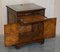 Burr Elm with Green Leather Top Side Cupboard for Hiding Printer Part of Suite, Image 12