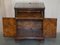 Burr Elm with Green Leather Top Side Cupboard for Hiding Printer Part of Suite, Image 13