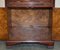 Burr Elm with Green Leather Top Side Cupboard for Hiding Printer Part of Suite, Image 19