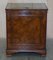 Burr Elm with Green Leather Top Side Cupboard for Hiding Printer Part of Suite, Image 10