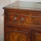 Burr Elm with Green Leather Top Side Cupboard for Hiding Printer Part of Suite 5