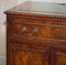 Burr Elm with Green Leather Top Side Cupboard for Hiding Printer Part of Suite, Image 5