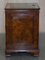 Burr Elm with Green Leather Top Side Cupboard for Hiding Printer Part of Suite, Image 11