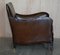 Antique Victorian Cigar Brown Leather Armchairs with Carved Legs, Set of 2, Image 14
