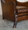 Antique Victorian Cigar Brown Leather Armchairs with Carved Legs, Set of 2 13