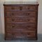 Antique Victorian Flamed Mahogany Two Over Four Chest of Drawers 3
