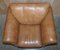 Contemporary Tan Brown Leather Two Seat Sofa & Matching Armchair, Set of 2 16