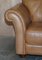 Contemporary Tan Brown Leather Two Seat Sofa & Matching Armchair, Set of 2 15