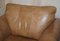 Contemporary Tan Brown Leather Two Seat Sofa & Matching Armchair, Set of 2 17