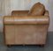 Contemporary Tan Brown Leather Two Seat Sofa & Matching Armchair, Set of 2 10