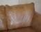 Contemporary Tan Brown Leather Two Seat Sofa & Matching Armchair, Set of 2, Image 4